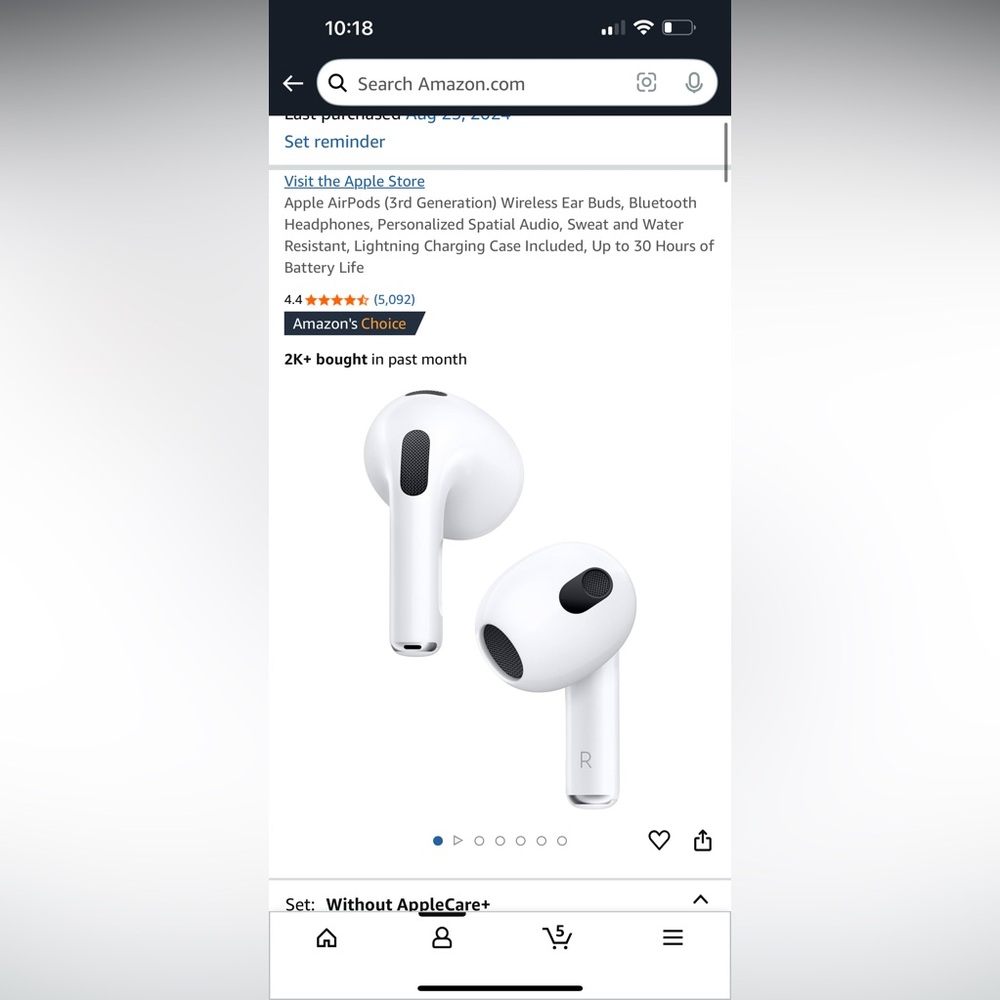Apple AirPods 3rd Gen with Charging Case - Picture 7 of 8